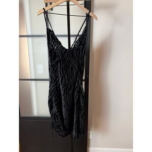 Nasty Girl Velvet Zebra Mini Dress Women’s Black Size 16